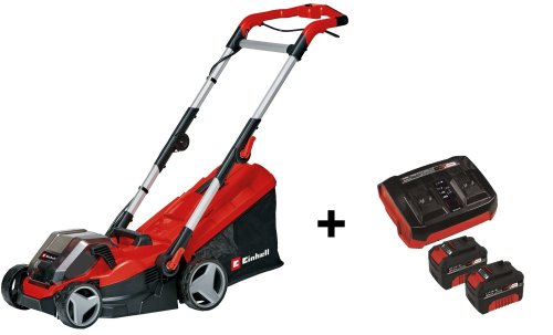 Einhell Set Aku sekačka CE-CM 36/34-1 Li-Solo + Starter Kit 2× 4,0 Ah & Twincharger 