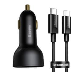 BASEUS Supreme hitri avtopolnilec z digitalnim zaslonom PPS 1x USB-A, 1x Type-C 95W + Xiaobai kabel Type-C/Type-C TZCCZX-01