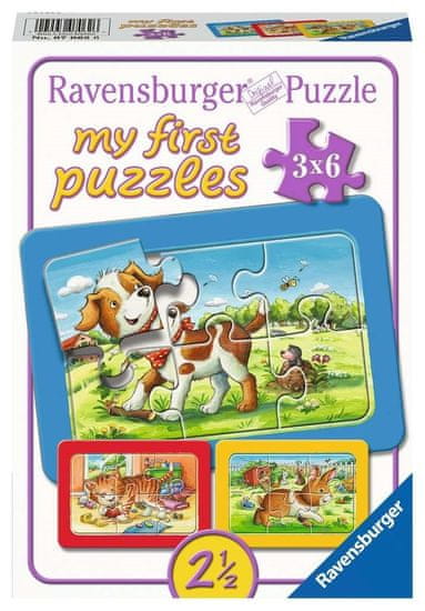 Ravensburger Moja prva uganka Živalski prijatelji 3x6 kosov