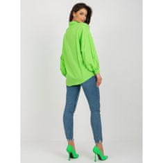 Factoryprice Ženska srajca z buff rokavi oversize HENRICHA svetlo zelena TO-KS-7134.92P_397928 S