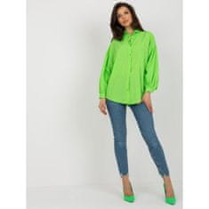 Factoryprice Ženska srajca z buff rokavi oversize HENRICHA svetlo zelena TO-KS-7134.92P_397928 S