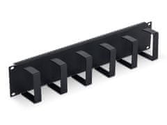 Triton 19" povezovalna plošča 2U 6x kavelj 70x85mm črna kovina