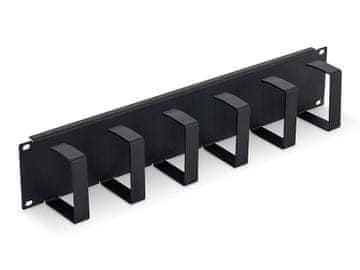 Triton 19" povezovalna plošča 2U 6x kavelj 70x85mm črna kovina