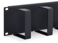 Triton 19" povezovalna plošča 2U 6x kavelj 70x85mm črna kovina