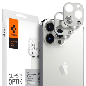 Spigen Zaščitno steklo za kamero telefona, tR Optik 2 paketa, srebrna, iPhone 13 Pro/13 Pro Max