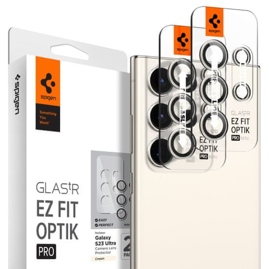 Spigen Glass EZ Fit Optik Pro 2 Pack, cream - Samsung Galaxy S23 Ula
