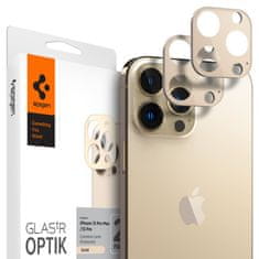 Spigen Optik 2 Pack, gold - iPhone 13 Pro/13 Pro Max