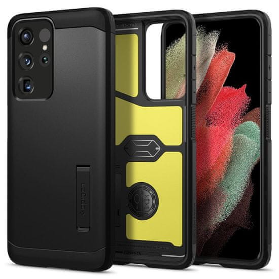 Spigen Ovitek za telefon Tough Armor, črn, Galaxy S21 Ultra