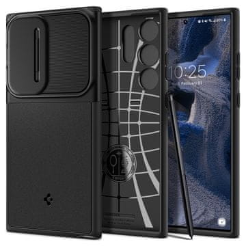 Spigen Ovitek za telefon Optik Armor, črn, Samsung Galaxy S23 Ultra