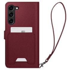 Spigen Denarnica/ovitek za telefon S Plus, burgundska barva, Samsung Galaxy S23