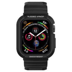 Spigen Zaščitni pokrov za pametno uro Rugged Armor Pro, črn, za Apple Watch 8/7 (45 mm)/SE 2022/6/SE/5/4 (44 mm)