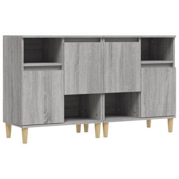 Vidaxl Komoda 2 kosa siva sonoma 60x35x70 cm inženirski les