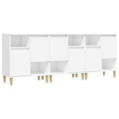 Vidaxl Komoda 3 kosa bela 60x35x70 cm inženirski les