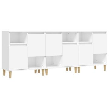 Vidaxl Komoda 3 kosa bela 60x35x70 cm inženirski les