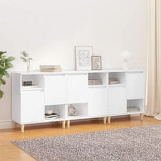 Vidaxl Komoda 3 kosa bela 60x35x70 cm inženirski les