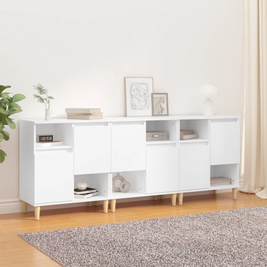 Vidaxl Komoda 3 kosa bela 60x35x70 cm inženirski les