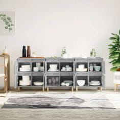 Vidaxl Komoda 3 kosa betonsko siva 60x35x70 cm inženirski les