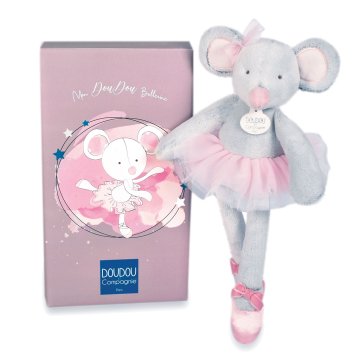 DouDou ET Compagnie Doudou Darilni set - plišasta igrača miška siva balerina 30 cm