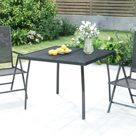 Vidaxl Vrtna miza antracitna 100x100x72 cm jeklena mreža