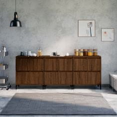 Vidaxl Komoda 3 kosa rjav hrast 60x35x70 cm inženirski les