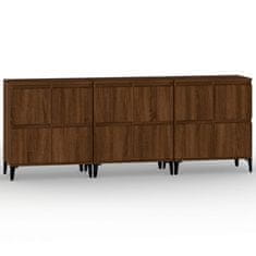 Vidaxl Komoda 3 kosa rjav hrast 60x35x70 cm inženirski les