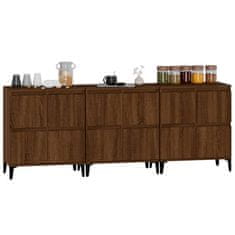 Vidaxl Komoda 3 kosa rjav hrast 60x35x70 cm inženirski les