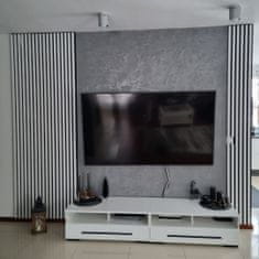 LAMEO 3D dekorativne lamele, lesene letvice za stena, strop ali predelna stena (3x4 cm) (belo)