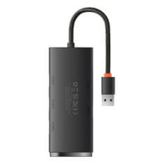 BASEUS WKQX030001 USB Hub Lite, 4 vhodi USB-A na USB 3.0, 25 cm, črn (RDOUH035)