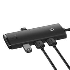 BASEUS WKQX030001 USB Hub Lite, 4 vhodi USB-A na USB 3.0, 25 cm, črn (RDOUH035)