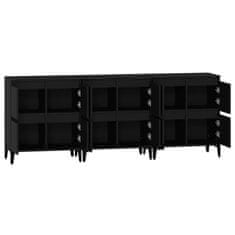 Vidaxl Komoda 3 kosa črna 60x35x70 cm inženirski les