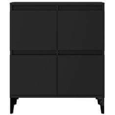 Vidaxl Komoda 3 kosa črna 60x35x70 cm inženirski les