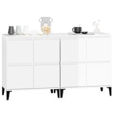 Vidaxl Komoda 2 kosi visok sijaj bela 60x35x70 cm inženirski les