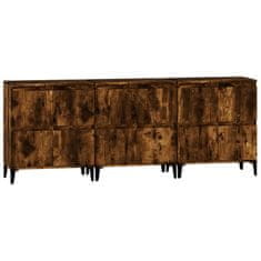 Vidaxl Komoda 3 kosa dimljeni hrast 60x35x70 cm inženirski les
