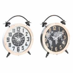 DKD Home Decor Namizna ura DKD Home Decor 41 x 6,5 x 52,5 cm Kristal Naravna Črna Bela Železo Vintage MDF Les (2 enoti)