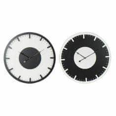 DKD Home Decor Stenska ura DKD Home Decor 50 x 3,5 x 50 cm Črna Bela Vintage MDF Wood (2 enote)