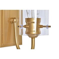 DKD Home Decor Stenska svetilka DKD Home Decor Crystal Golden Metal Transparent 220 V 50 W (13 x 17 x 27 cm)