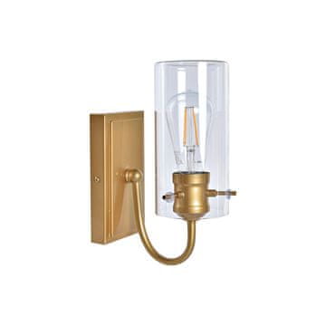 DKD Home Decor Stenska svetilka DKD Home Decor Crystal Golden Metal Transparent 220 V 50 W (13 x 17 x 27 cm)