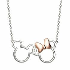 Disney Decent srebrna dvobarvna ogrlica Mickey and Minnie Mouse N902594TL-18