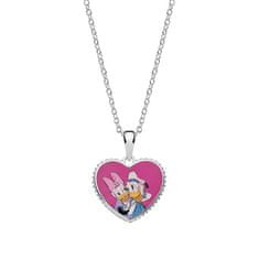 Disney Romantična srebrna ogrlica Donald in Daisy Duck CS00025SL-P (verižica, obesek)