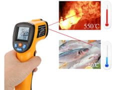 Verkgroup Baterijski digitalni laserski termometer z LCD do 550°C