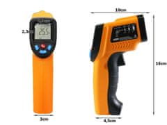 Verkgroup Baterijski digitalni laserski termometer z LCD do 550°C