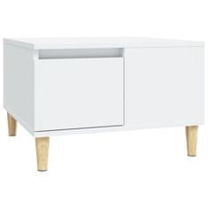 Vidaxl Klubska mizica bela 55x55x36,5 cm inženirski les