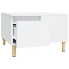 Vidaxl Klubska mizica bela 55x55x36,5 cm inženirski les