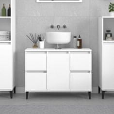 Vidaxl Omarica za umivalnik bela 80x33x60 cm inženirski les