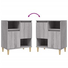 Vidaxl Komoda 3 kosa siva sonoma 60x35x70 cm inženirski les