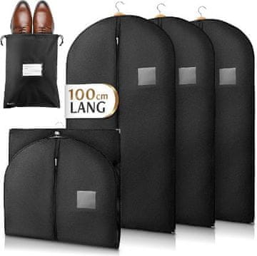 BRUCE. SET Zaščita za Oblačila 100 x 60 cm, 3kos Vreče za Obleke + 3kos Vreče za Čevlje, Zaščitna Prevleka za Oblačila in Čevlje | GARMENTBAG