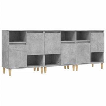 Vidaxl Komoda 3 kosa betonsko siva 60x35x70 cm inženirski les