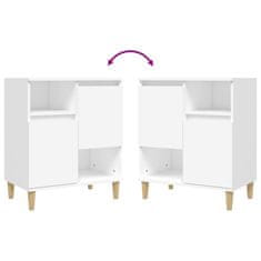 Vidaxl Komoda 3 kosa bela 60x35x70 cm inženirski les
