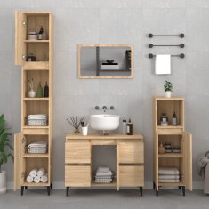 Vidaxl Omarica za umivalnik sonoma hrast 80x33x60 cm inženirski les