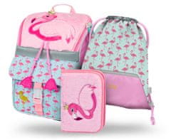 BAAGL 3 SET Zippy Flamingo: aktovko, svinčnik, torbo